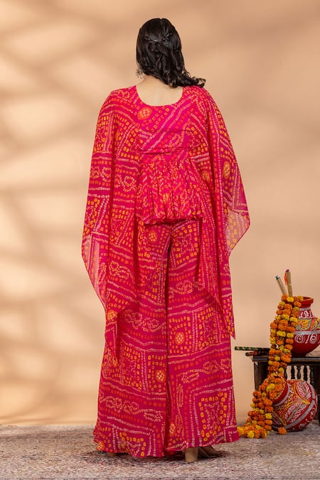 Mamicha Bandhani Print Kaftan & Pant Set 