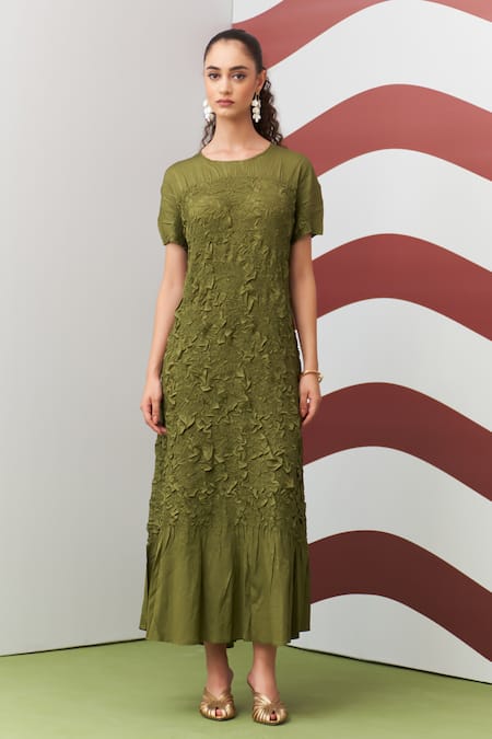 Pleats By Aruni Green Napori Dress 