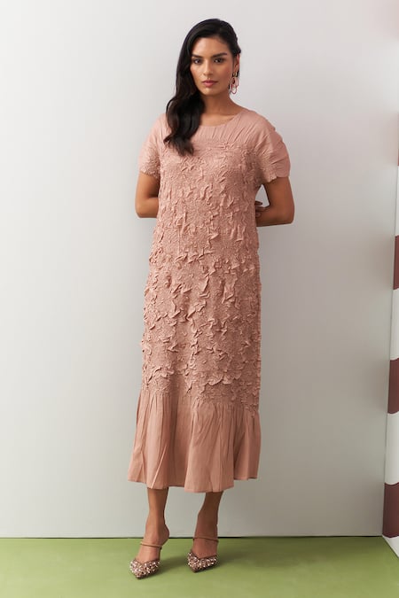Pleats By Aruni Peach Napori Dress 