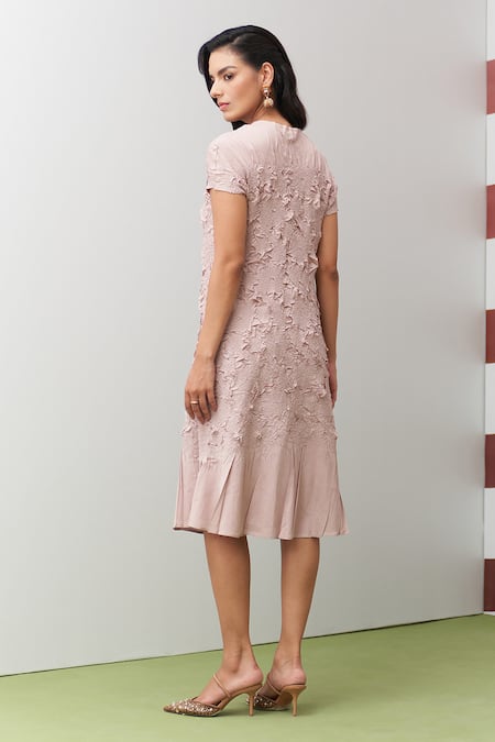 Pleats By Aruni Pink Napori Dress 