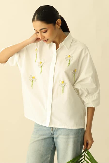 Studio Moda India The Bloomveil Embroidered Shirt 