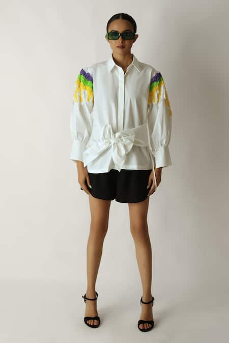 Studio Moda India Tie Up Petal Tier Shirt 