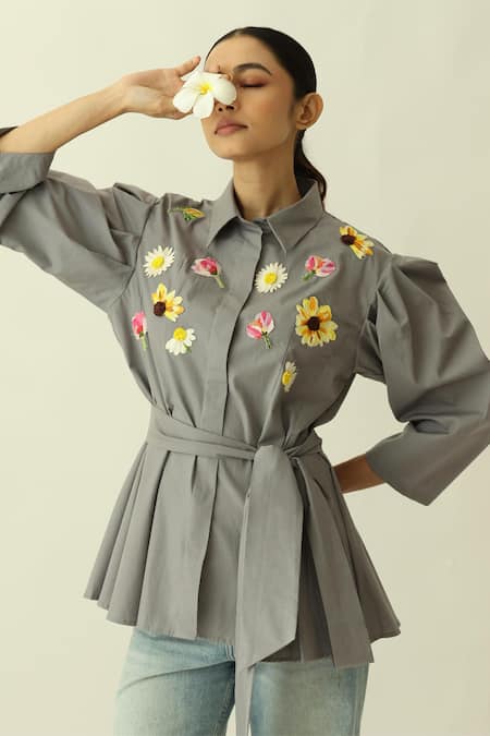 Studio Moda India The Florula Patchwork Embroidered Shirt 