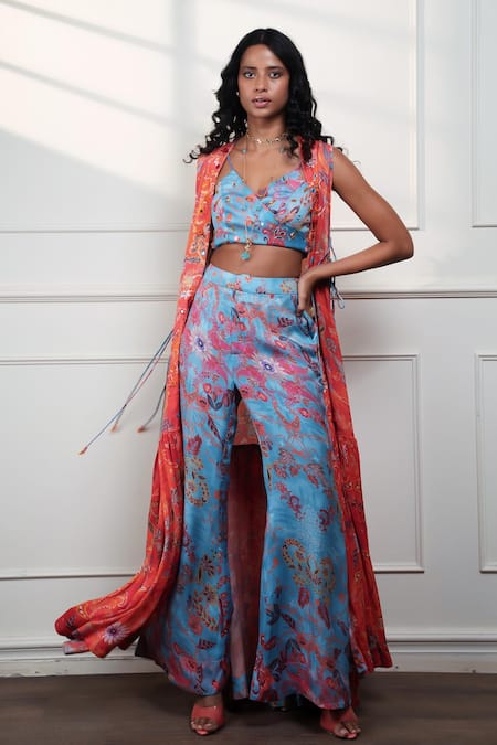 Style Junkiie Spice Bloom Long Vest Duster 