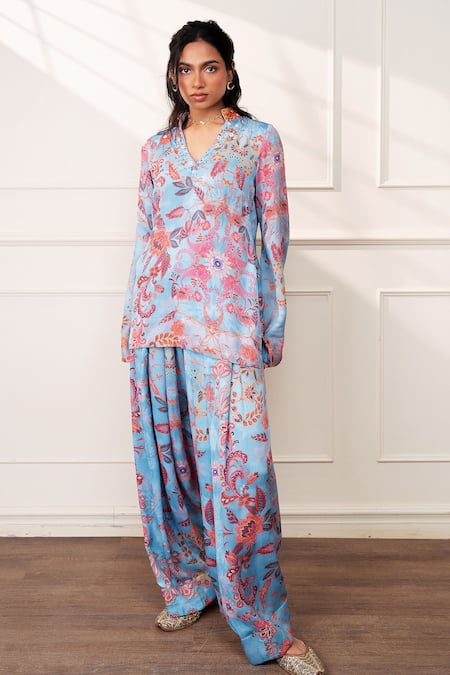 Style Junkiie Icy Bloom Farsi Kurta 