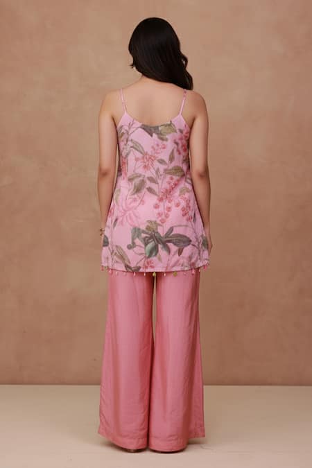 Aroop Shop India Floral Printed Kurta & Flared Palazzo Set 