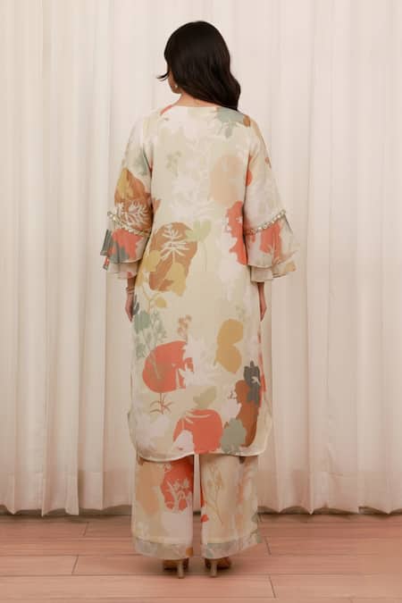 Aroop Shop India Printed V-Neck Kurta & Pant Set 