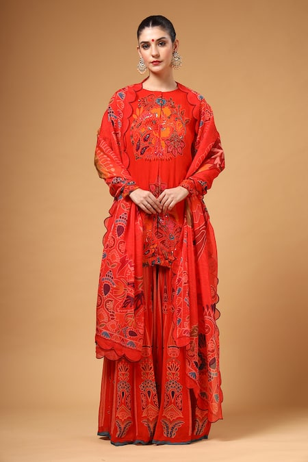 Gazab by Miku Kumar Fanaa Printed Kurta Sharara Set 
