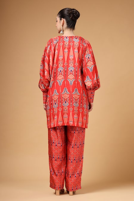 Gazab by Miku Kumar Ruhani Printed Kaftan With Palazzo 