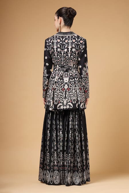 Gazab by Miku Kumar Noorani Printed Jacket Sharara Set 