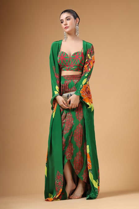 Gazab by Miku Kumar Saqiya Printed Kaftan With Palazzo 