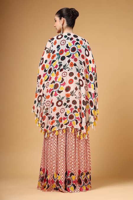 Gazab by Miku Kumar Jamila Printed Cape Palazzo Set 
