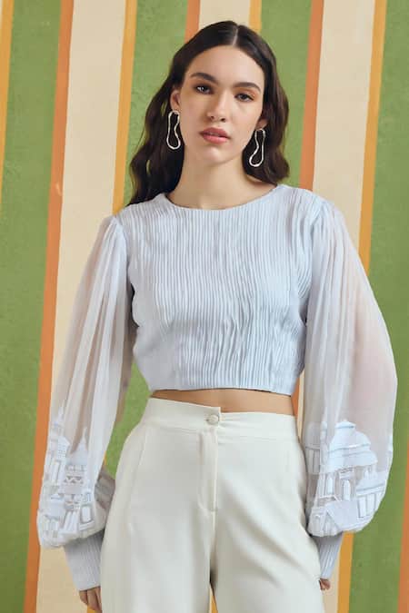 Orthodox Sheer Form Dome Thread Embroidery Top 