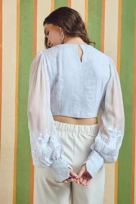 Orthodox Sheer Form Dome Thread Embroidery Top 