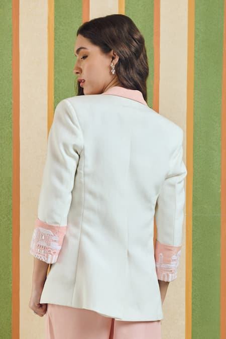 Orthodox Masonry Colorblock Embroidered Blazer 