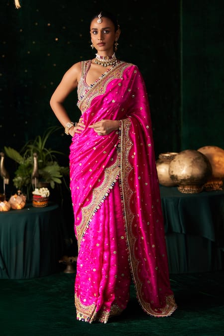 Almaari By Pooja Patel Surmayi Embroidered Saree With Blouse 