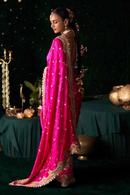 Almaari By Pooja Patel Surmayi Embroidered Saree With Blouse 