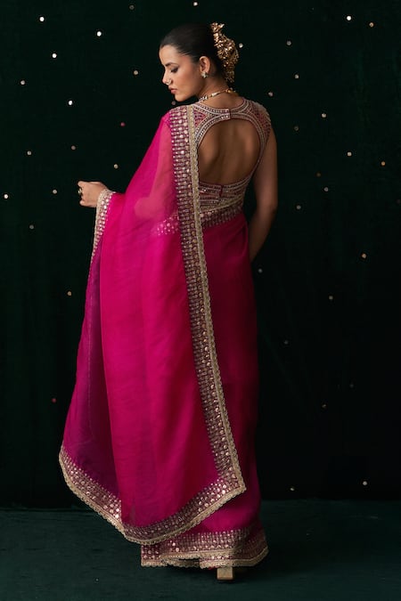 Almaari By Pooja Patel Shehnayi Embroidered Saree With Blouse 
