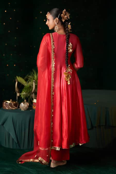 Almaari By Pooja Patel Santoor Embroidered Anarkali Set 