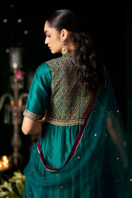 Almaari By Pooja Patel Esraj Gota Patti Embroidered Anarkali Set 