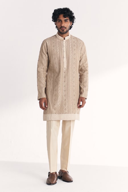 Studio Bagechaa Janak Ivory Embroidered Kurta Set 