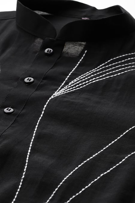 Shop_Sayisha_Black Embroidery Kurta _Online_at_Aza_Fashions