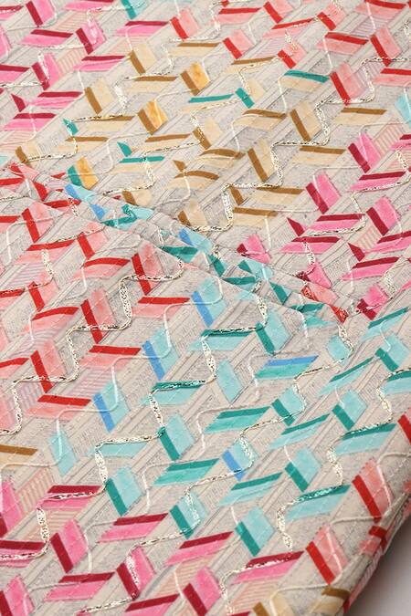 Sayisha_Off White Silk Embroidery Pure Cotton Nehru Jacket _at_Aza_Fashions