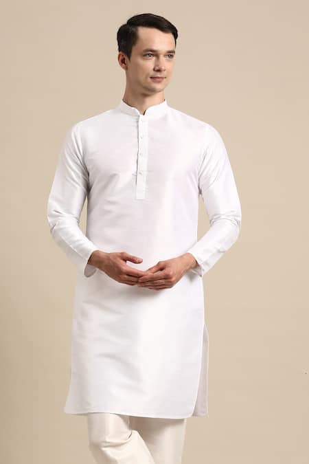 Sayisha White Solid Long Kurta  