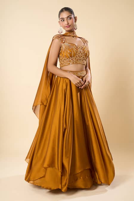 Samyukta Singhania Hand Embroidered Blouse Lehenga Set 
