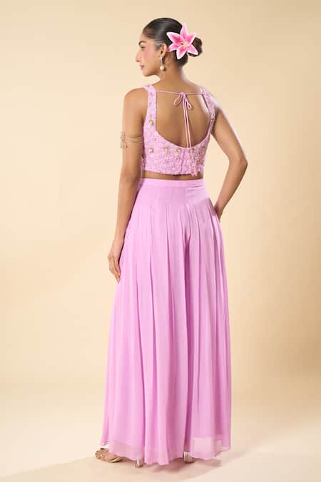 Samyukta Singhania Hand Embroidered Blouse Palazzo Set