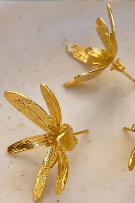 KEFI-CO Fiore Gold Stud Earrings 
