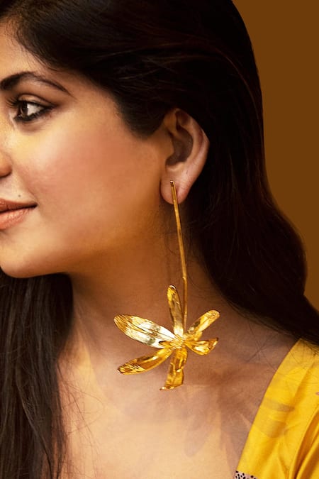 KEFI-CO Fiore Gold Dangler Earrings 