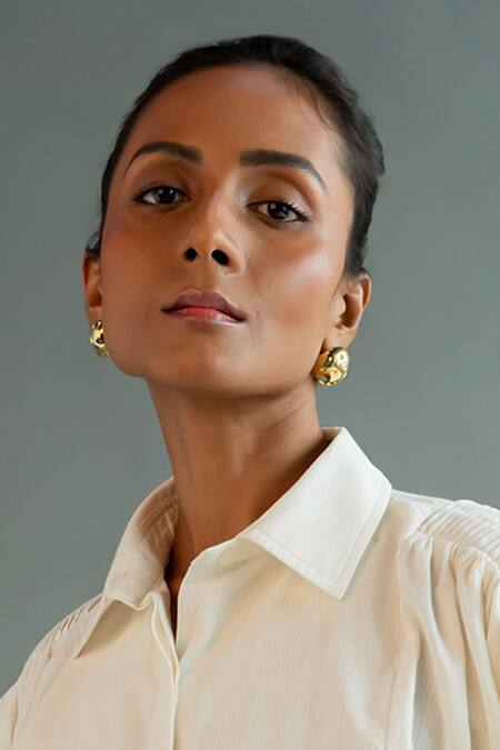 Shop_KEFI-CO_Gold Plated Pallas Stud Earrings _Online_at_Aza_Fashions