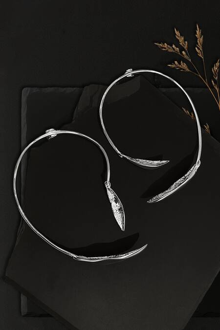 Shop_KEFI-CO_Silver Plated Spring Dangler Earrings _Online_at_Aza_Fashions