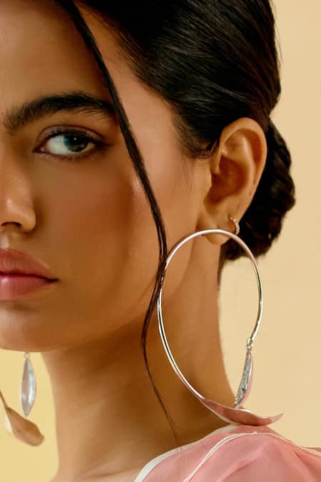 KEFI-CO_Silver Plated Spring Dangler Earrings _at_Aza_Fashions