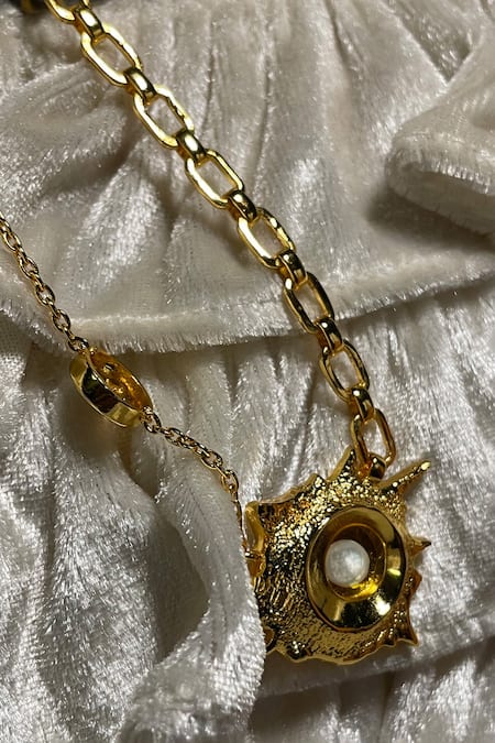 KEFI-CO_Gold Plated Alba Pendant Chain _Online_at_Aza_Fashions