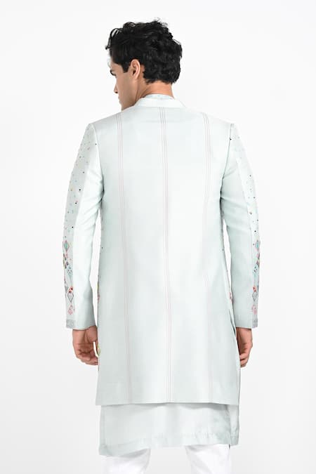 Kalpana Naik Geometric Embroidered Jacket & Kurta Set 
