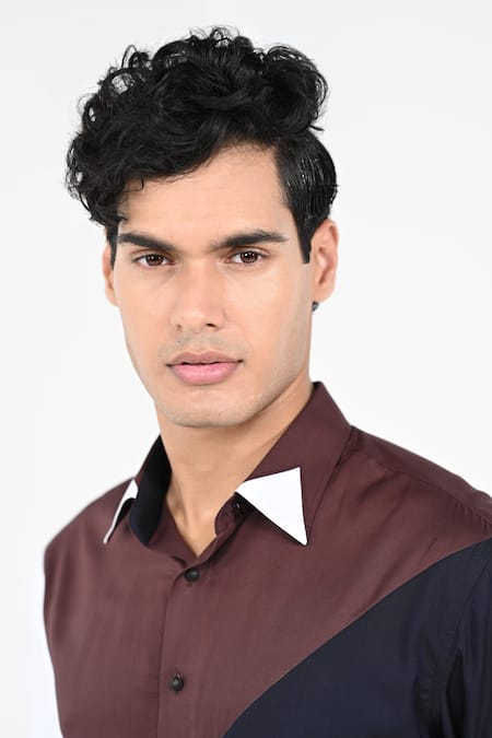 Shop_Kalpana Naik_White Cotton Trio Coloured Shirt _Online_at_Aza_Fashions