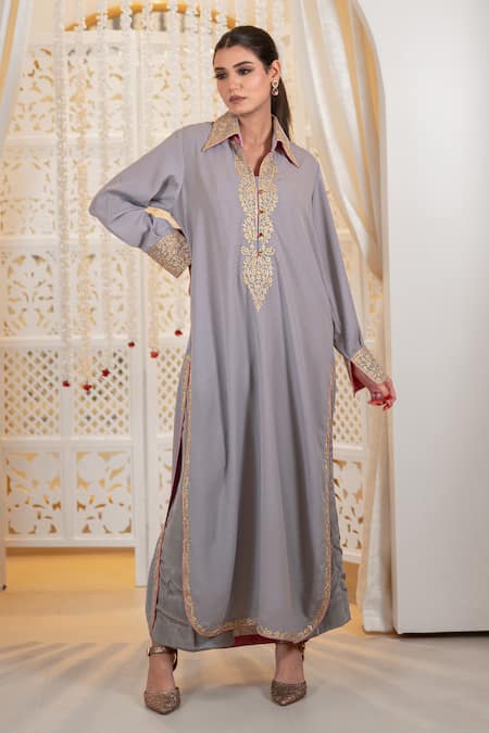 Daljit Sudan Tilla Embroidered Double Georgette Kurta Set