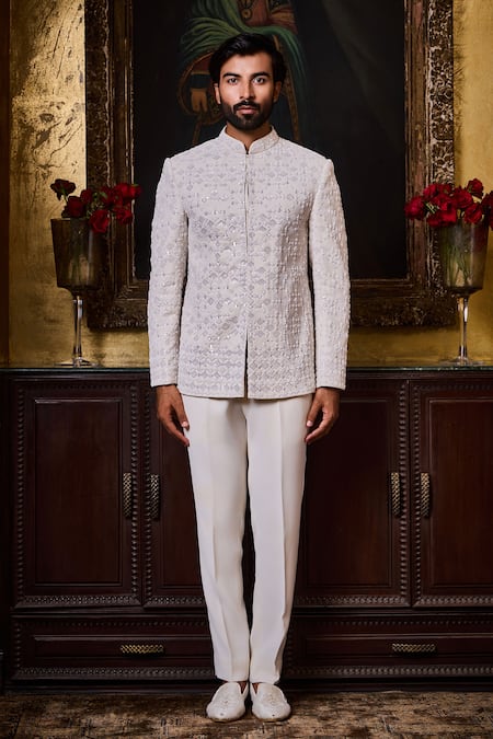 Histori Sequins Embellished Bandhgala Set 