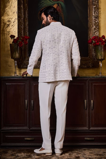 Histori Sequins Embellished Bandhgala Set 