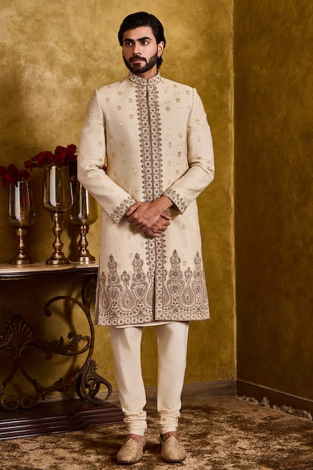 Histori Woven Booti Sherwani Set 