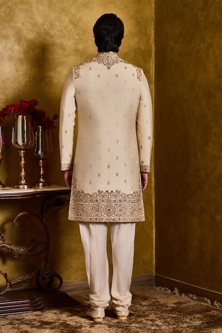 Histori Woven Booti Embroidered Sherwani Kurta Set 