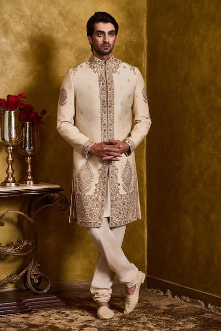Histori Woven Booti Embroidered Sherwani Kurta Set 