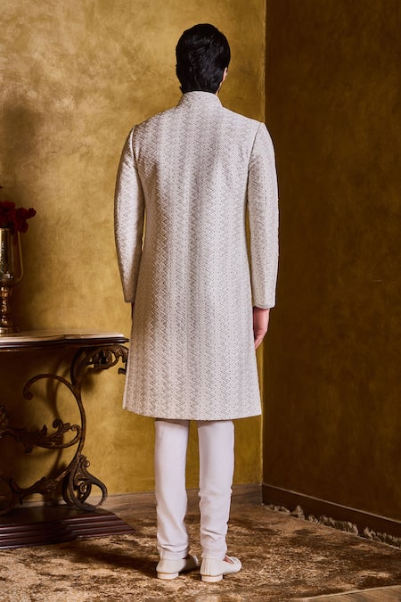 Histori Zig Zag Resham & Dabka Embroidered Sherwani Set 