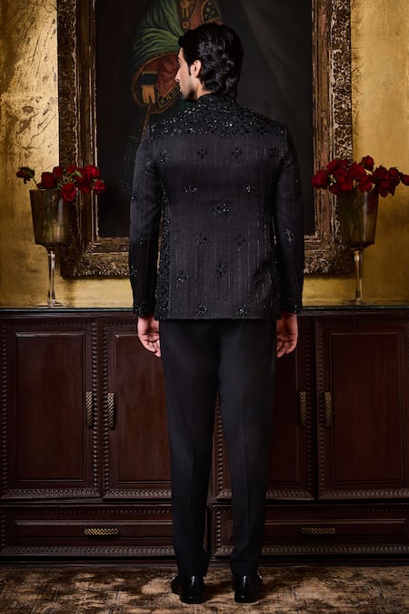 Histori Tonal Floral Embroidered Bandhgala & Pant Set 