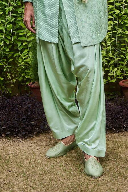 Buy Histori Green Georgette, Silk, Viscose Embroidery, Beads Open Sherwani Jacket Set Online at Aza Fashions Buy_Histori_Green Georgette, Silk, Viscose Embroidery, Beads Open Sherwani Jacket Set _Online_at_Aza_Fashions