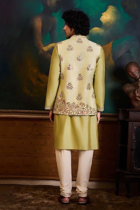 Histori Resham & Bead Embroidered Bundi Kurta Set 