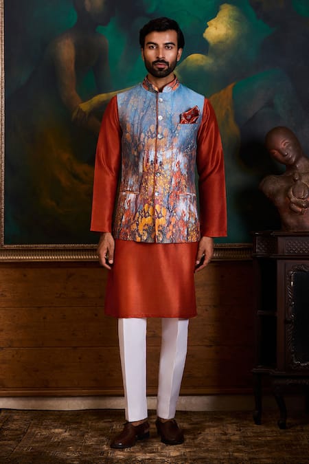 Histori Printed Bundi Kurta Set  