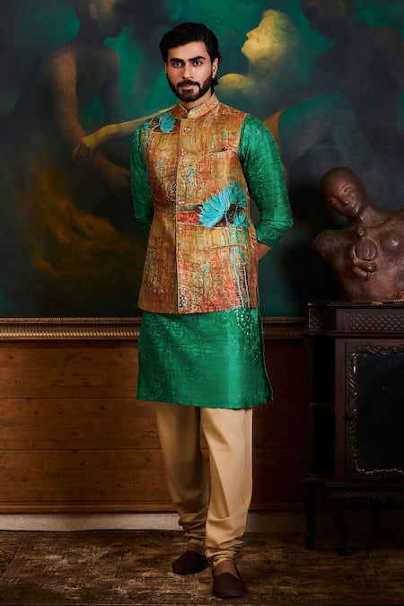 Histori Printed Bundi Kurta Set 